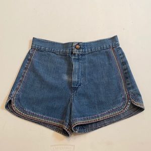 Rainbow Embroidered Jean Shorts